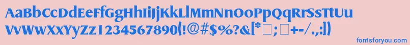 BaryonDisplaySsi-Schriftart – Blaue Schriften auf rosa Hintergrund