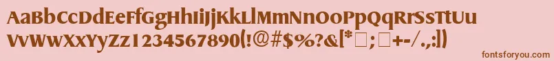 BaryonDisplaySsi-Schriftart – Braune Schriften auf rosa Hintergrund