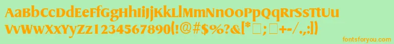 BaryonDisplaySsi Font – Orange Fonts on Green Background