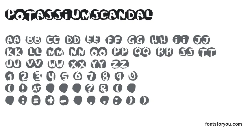 Schriftart PotassiumScandal – Alphabet, Zahlen, spezielle Symbole