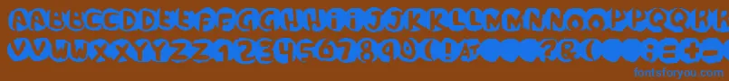 フォントPotassiumScandal – 茶色の背景に青い文字