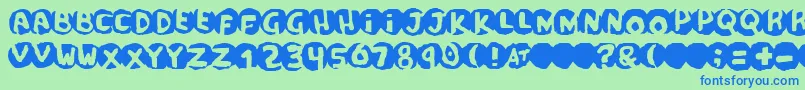 Шрифт PotassiumScandal – синие шрифты на зелёном фоне