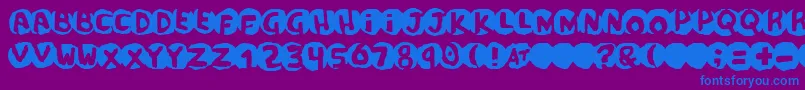 フォントPotassiumScandal – 紫色の背景に青い文字