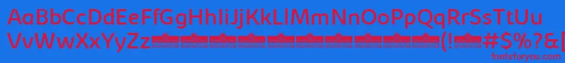 フォントKabrioRegularTrial – 赤い文字の青い背景