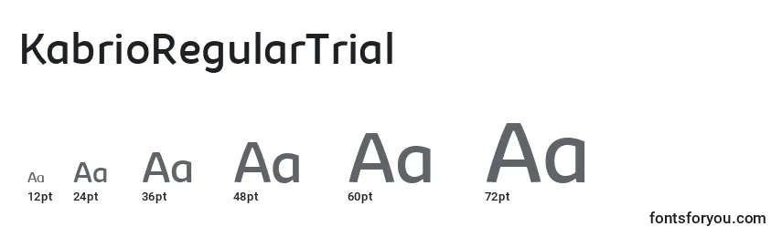Размеры шрифта KabrioRegularTrial
