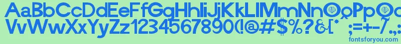 Vieira ffy Font – Blue Fonts on Green Background