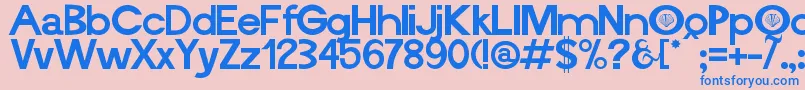 フォントVieira ffy – ピンクの背景に青い文字