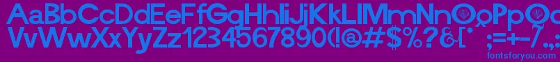 フォントVieira ffy – 紫色の背景に青い文字
