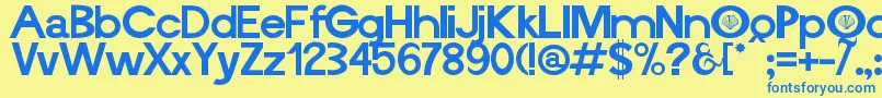 Vieira ffy Font – Blue Fonts on Yellow Background