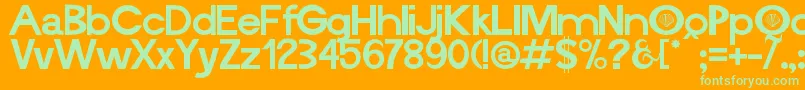 Vieira ffy Font – Green Fonts on Orange Background