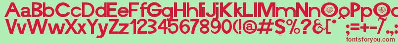 Vieira ffy Font – Red Fonts on Green Background