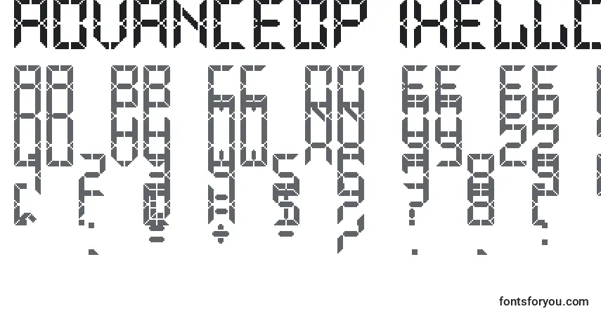 AdvancedPixelLcd7-fontti – aakkoset, numerot, erikoismerkit
