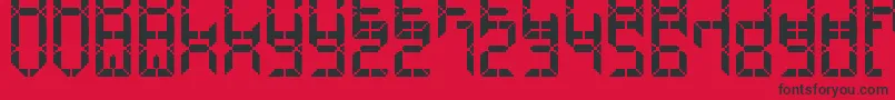 AdvancedPixelLcd7 Font – Black Fonts on Red Background