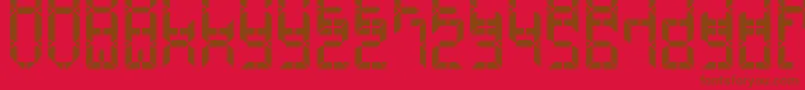AdvancedPixelLcd7 Font – Brown Fonts on Red Background