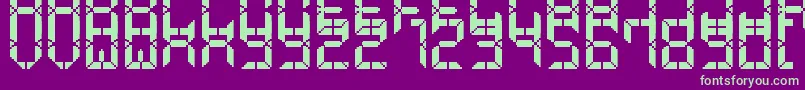 Шрифт AdvancedPixelLcd7 – зелёные шрифты на фиолетовом фоне