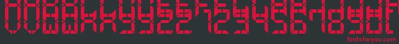 Шрифт AdvancedPixelLcd7 – красные шрифты на чёрном фоне