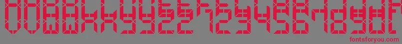 AdvancedPixelLcd7-Schriftart – Rote Schriften auf grauem Hintergrund