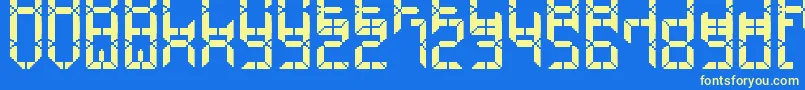 fuente AdvancedPixelLcd7 – Fuentes Amarillas Sobre Fondo Azul