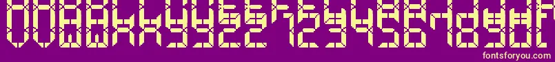 Czcionka AdvancedPixelLcd7 – żółte czcionki na fioletowym tle