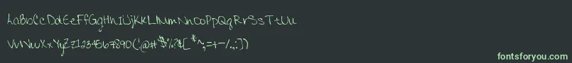 MtfColleenPrint-Schriftart – Grüne Schriften auf schwarzem Hintergrund