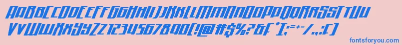 Quantummalicehalfdropital Font – Blue Fonts on Pink Background
