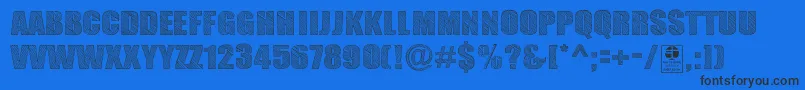 TypoSketchDemo-Schriftart – Schwarze Schriften auf blauem Hintergrund