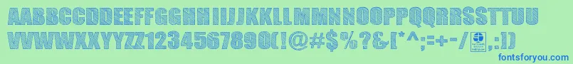 フォントTypoSketchDemo – 青い文字は緑の背景です。