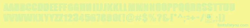 TypoSketchDemo Font – Green Fonts on Yellow Background