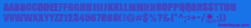 TypoSketchDemo-Schriftart – Violette Schriften auf blauem Hintergrund