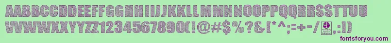 TypoSketchDemo-Schriftart – Violette Schriften auf grünem Hintergrund