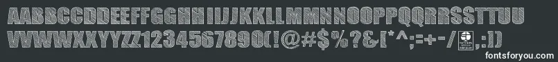 TypoSketchDemo-fontti – valkoiset fontit mustalla taustalla