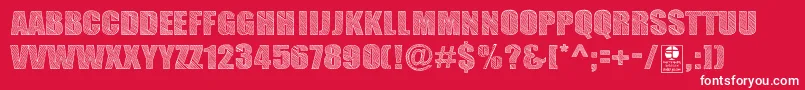 TypoSketchDemo-Schriftart – Weiße Schriften auf rotem Hintergrund