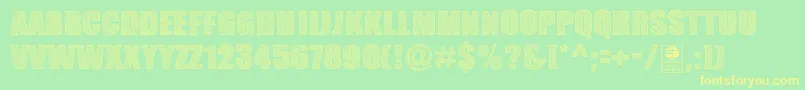 Police TypoSketchDemo – polices jaunes sur fond vert
