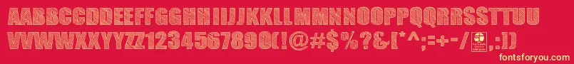 TypoSketchDemo-Schriftart – Gelbe Schriften auf rotem Hintergrund