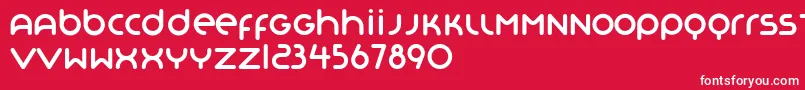 フォントOrgano – 赤い背景に白い文字