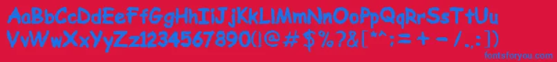 Czcionka MnDarkriver – niebieskie czcionki na czerwonym tle