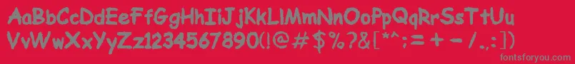 フォントMnDarkriver – 赤い背景に灰色の文字