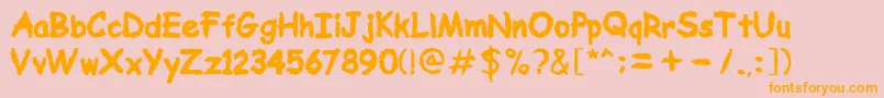 MnDarkriver Font – Orange Fonts on Pink Background