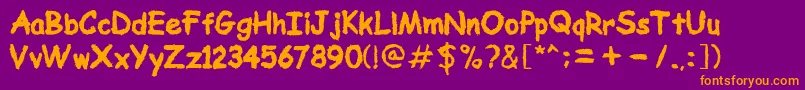 MnDarkriver Font – Orange Fonts on Purple Background