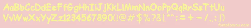 MnDarkriver Font – Yellow Fonts on Pink Background