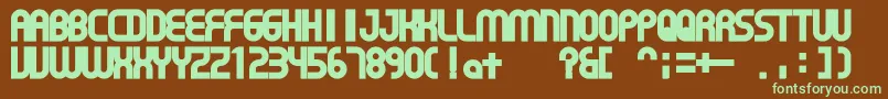 GearProportion-fontti – vihreät fontit ruskealla taustalla