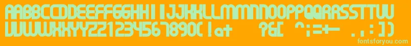 GearProportion-Schriftart – Grüne Schriften auf orangefarbenem Hintergrund