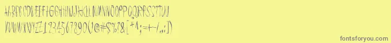 Fonte ChicChakZubra – fontes cinzas em um fundo amarelo