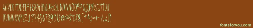 Czcionka ChicChakZubra – zielone czcionki na brązowym tle
