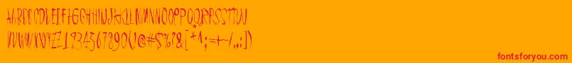 ChicChakZubra-Schriftart – Rote Schriften auf orangefarbenem Hintergrund