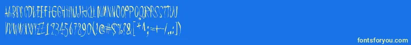 ChicChakZubra-Schriftart – Gelbe Schriften auf blauem Hintergrund