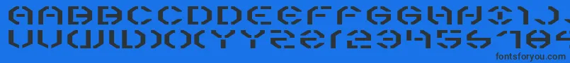 Y3ke-Schriftart – Schwarze Schriften auf blauem Hintergrund