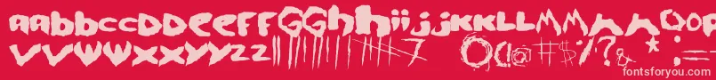 Se7en Font – Pink Fonts on Red Background