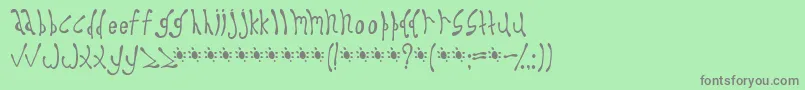 フォントDyspro – 緑の背景に灰色の文字