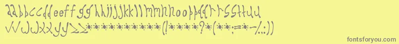 フォントDyspro – 黄色の背景に灰色の文字